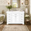 Freestanding Bathroom Vanity with SMC Sink, MDF Cabinet, 2 Doors, 2 Divided Drawers, 4 Storage Drawers, Soft-Close, Adjustable Shelf
