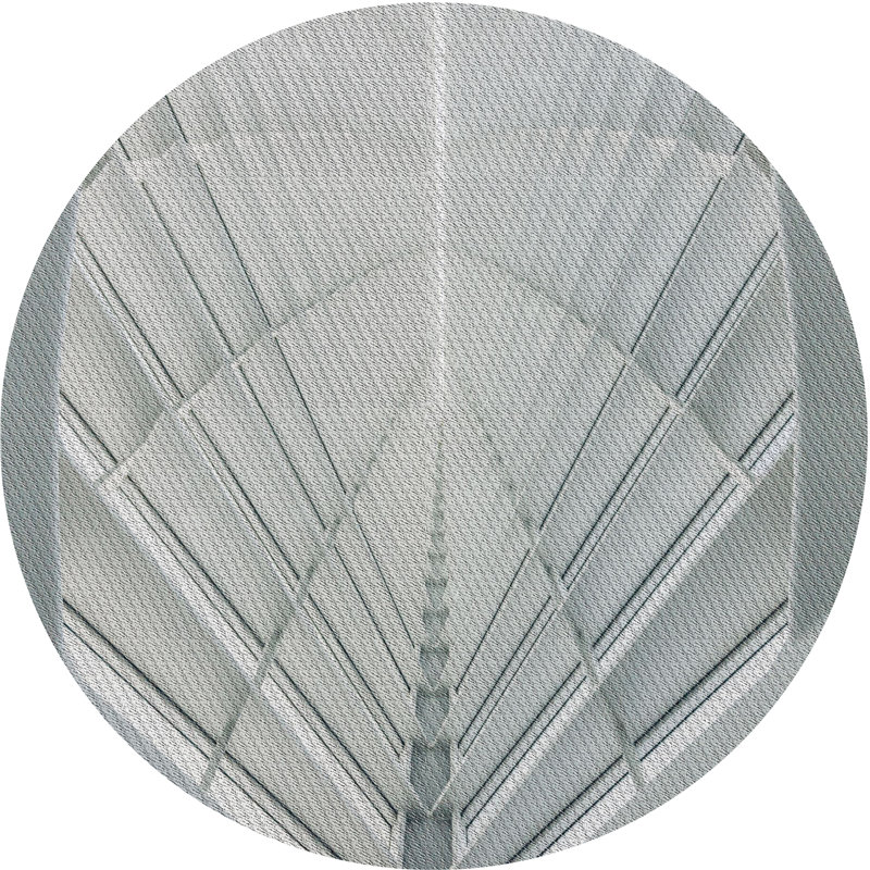 Tapis gris Power Loom, Rond 8 pi
