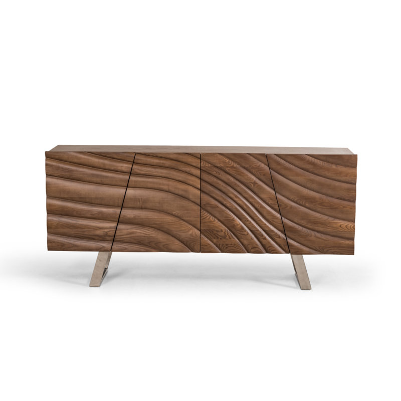 Alaia 71'' Sideboard, Walnut/Silver Steel