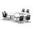 Rectangle 6 Person Flip Top 72'' L Modular Training Table and Chair Set with Casters and Modesty Panel and Cable Management