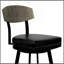 Tabouret de bar 30 po Frisco au fini noir mat avec similicuir noir et noyer gris