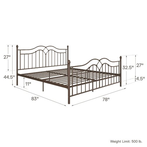 Winston Porter Caprisha Metal Open-Frame Bed & Reviews | Wayfair