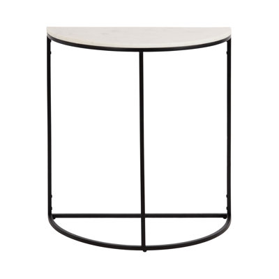 Marble and Metal Half-Circle Console Table