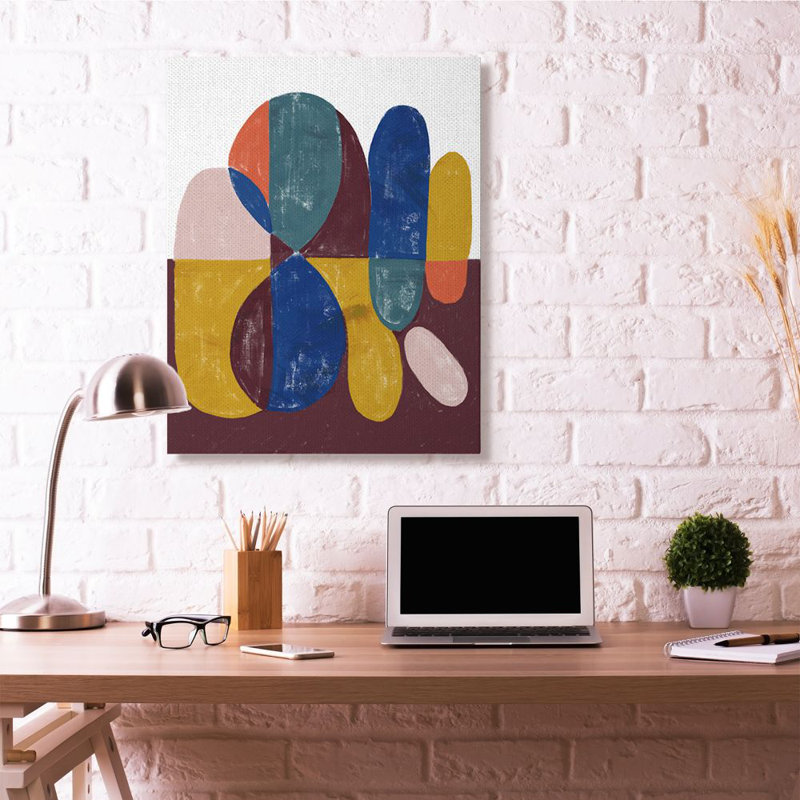 «Abstract Shapes» par Daphne Polselli, reproduction d'art, Toile tendue, H 48 po x l 36 po