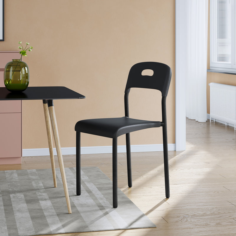 Upholstered Dining Chair, Black, 1