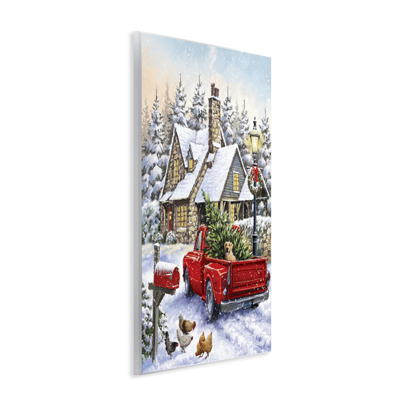«Rustic Holiday Scene» par Ian Saxton, H 15 po x l 10 po