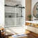 Opal Mirage MCOCOD 60" W x 66" H Double Smooth Sliding Frameless Tub Door and Anti-Collision Function with 3/8"(10mm)Clear Glass