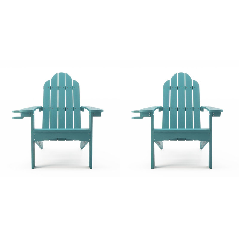 Chaise Adirondack en plastique Hackneyville, Bleu sarcelle