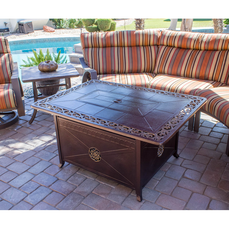 Spicewood Rectangle Aluminum Propane Smokeless Fire Pit Table with Hidden Fuel Tank