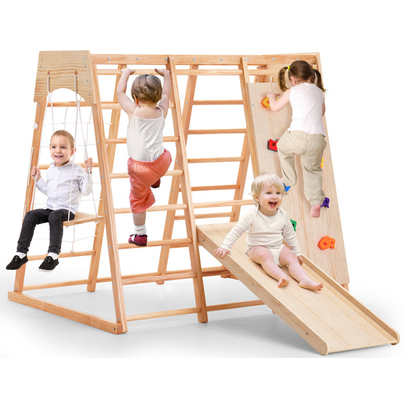 Indoor Jungle Gym In Wooden Baby Toddler Climbing Toys