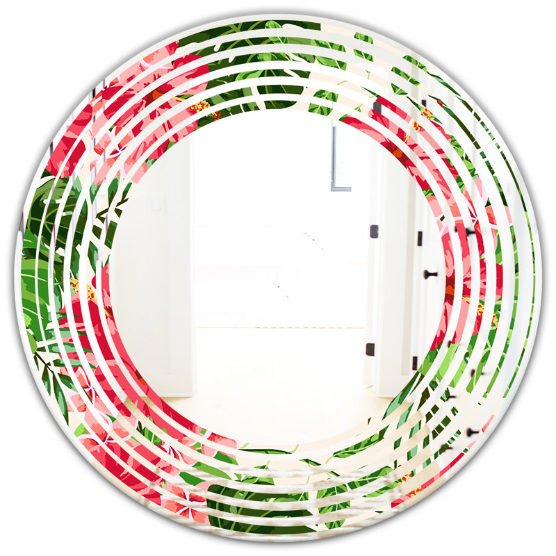 Miroir mural pour les fleurs et les fleurs tropicales i, 23,6 po x 23,6 po