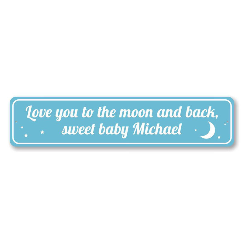 Plaque en aluminium Love You To The Moon and Back, H 6 po x l 24 po x P 0,063 po