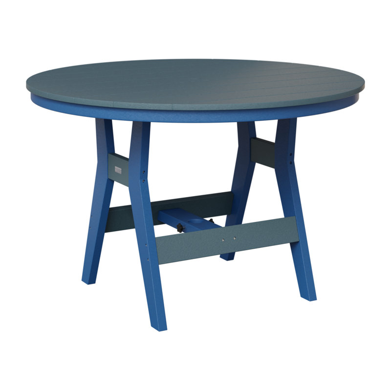 Table de bar ronde 48 po Berlin Gardens Harbor, Ardoise, Bleu pacifique