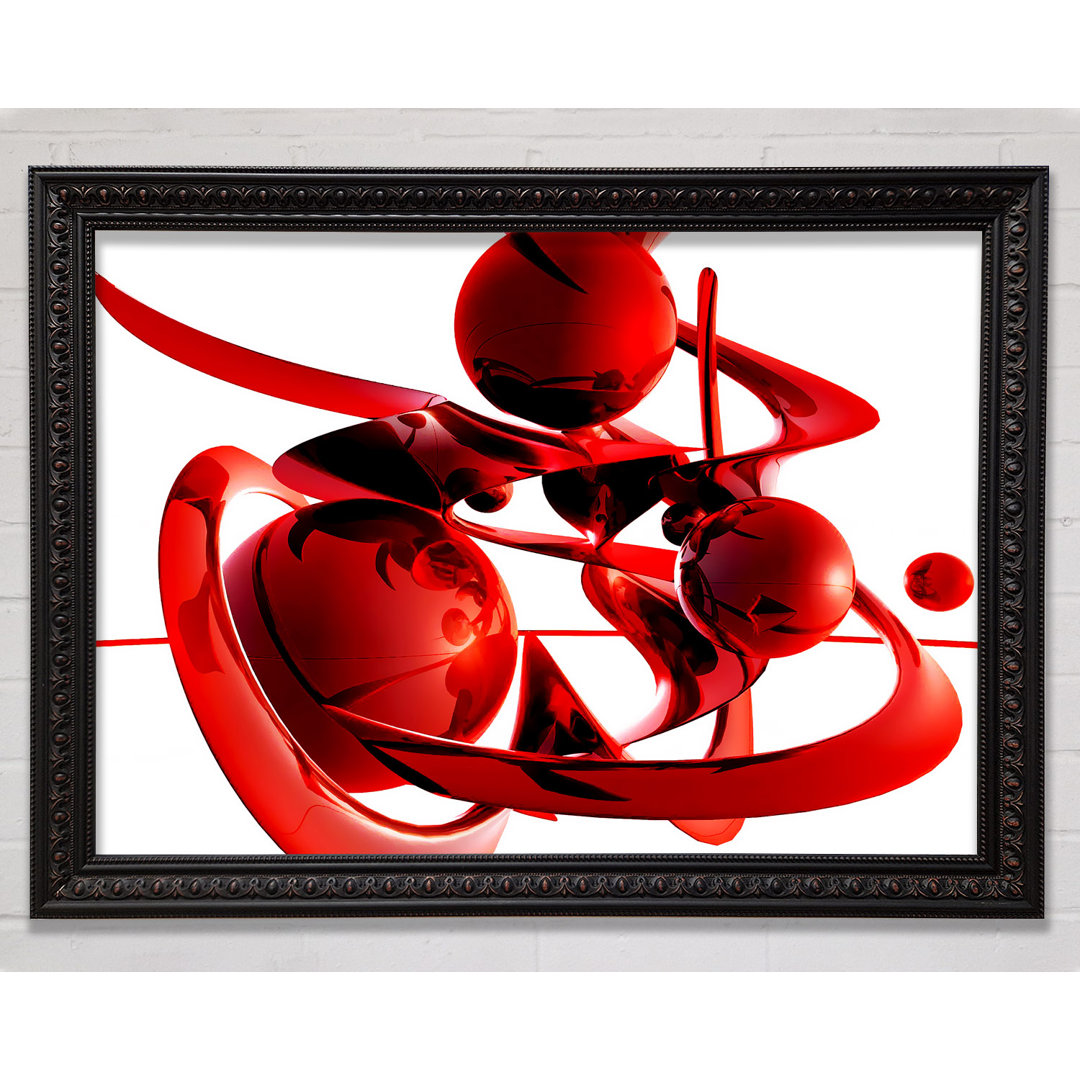 Gerahmtes Wandbild Red Balls Spiralling