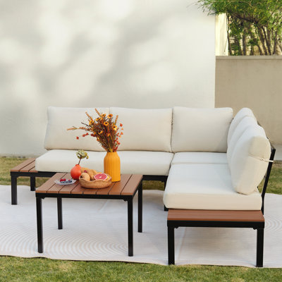 Lovene 5-Person Outdoor Sectional Seating Group with Removable Cushions 