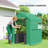 Greenhouse With Raised Garden Bed, Galvanized Steel Outdoor Greenhouse With Roll Up Door, 56" X 56" X 75", Dark Gray