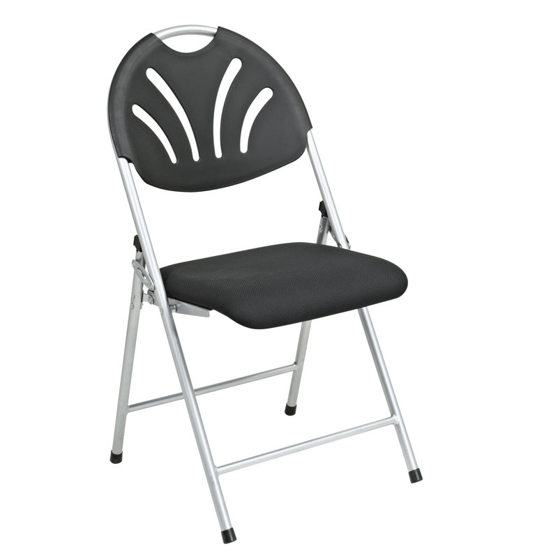 Chaise pliante Hathcock (paquet de 4), Argent/Noir