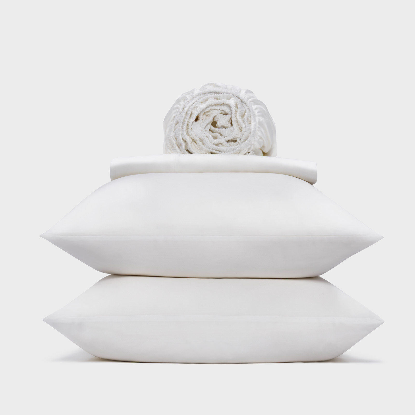Tencel Sheet Set 4 Pieces, Snow White, Queen Sheet Set + 1 Fitted Sheet + 2  Pillowcases