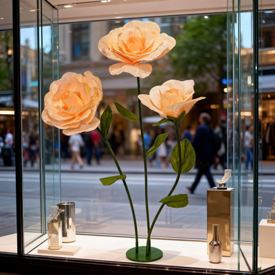 Giant Artificial Rose Flower Decor, Large Standing Faux Bloom for Wedding Aisles, Event Backdrops, Photography Props & Home Styling