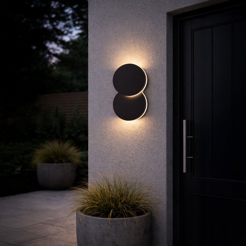 Matte Black 14cm H Integrated LED Outdoor Sconce
