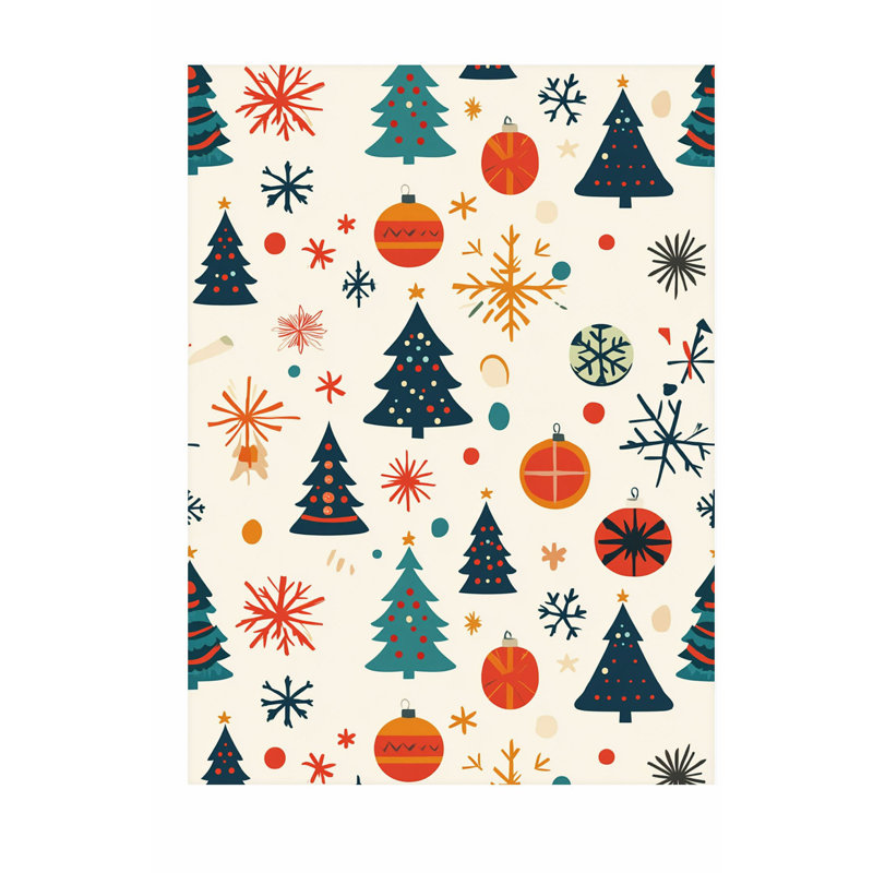 «Holiday Christmas Tree Dreams X», reproduction d'art moderne sans cadre, H 16 po x l 12 po