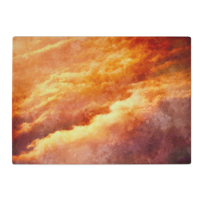 Tempered Glass Passing Clouds Chopping Board
