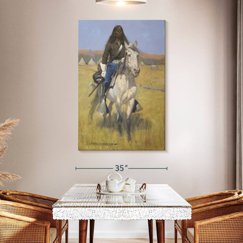 Lelar Mounted Indian Scout, 51" H x 34" W