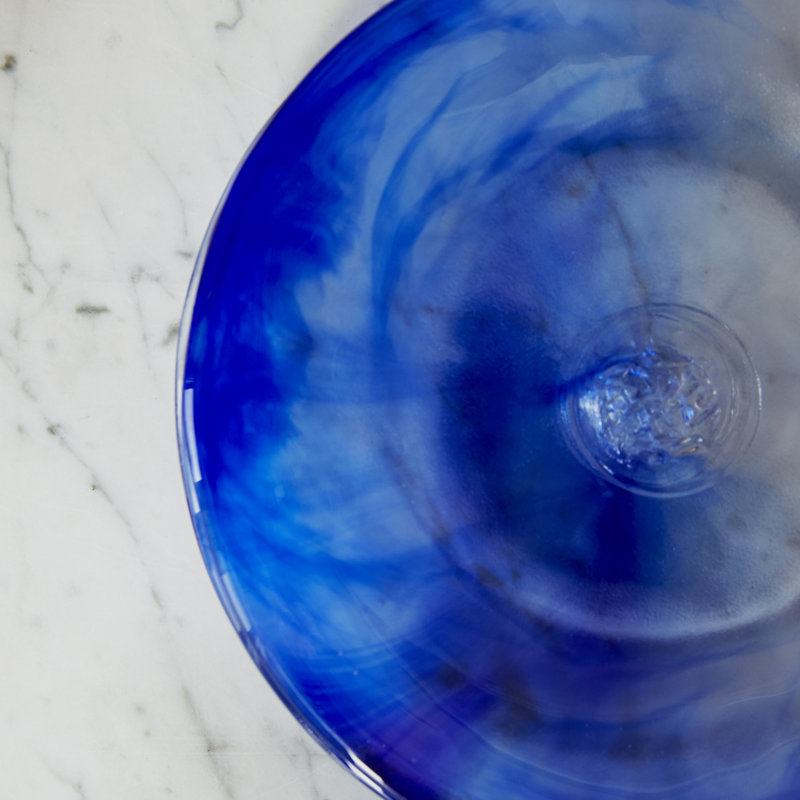 Mine Glass Appetizer Plate, Blue