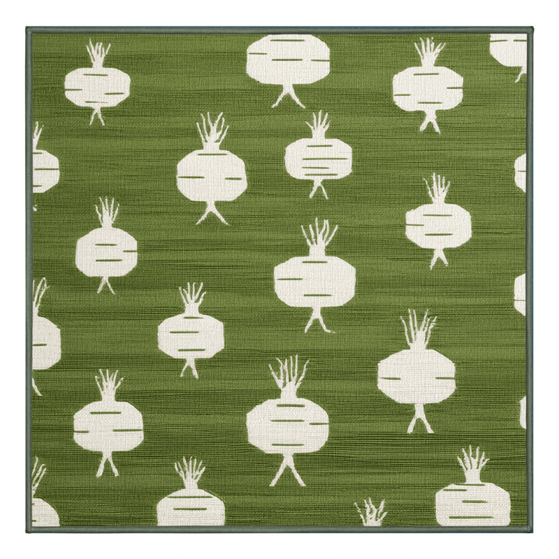 Tapis lavable à motif de radis Daikon, Carré 6 pi