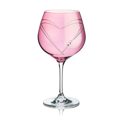 Hearts Gin Glass Adorned with Swarovski Crystals - Single Glass