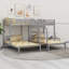 Triple Bunk Bed Frame With Storage Shelves Staircase-247055126