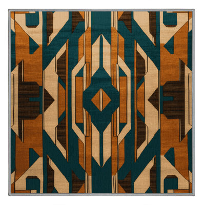 Tapis gris art déco lavable à la machine