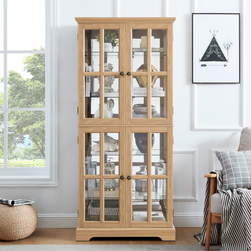 Superbe présentoir antique avec tablettes réglables et armoire de présentation à trésors