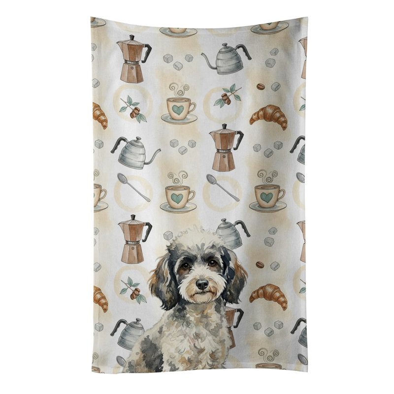 Toy Parti Poodle Coffee Bar Kitchen Towel, Toy Parti Poodle