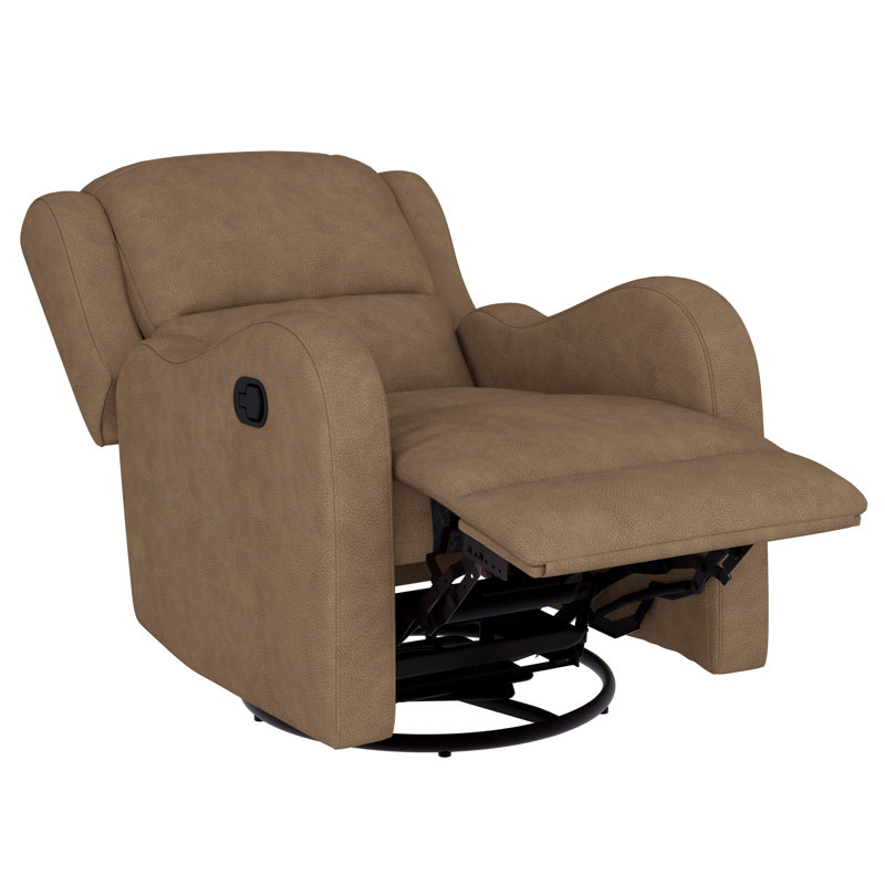 Pastiche Auden Swivel Glider Recliner, Saddle Vegan Leather