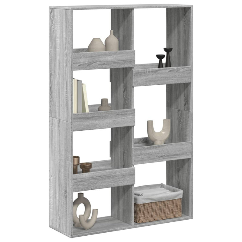 Amiliah 100cm W Bookcase, Grey/Sonoma, 155.5cm H x 100cm W x 33cm D