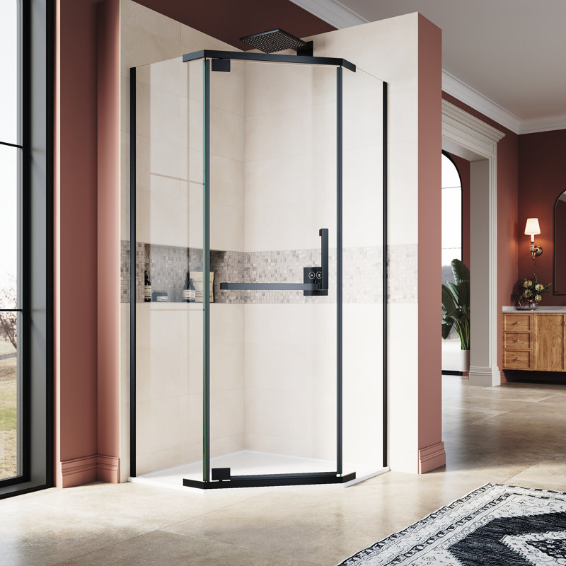 Cabine de douche réversible demi-cadre l 35 po H 72 po H