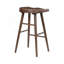 Ensemble de 2 tabourets de bar avec siège en selle et structure en bois