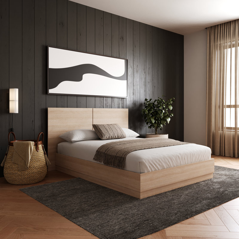 Jodeen Platform Bed, Beige, Full