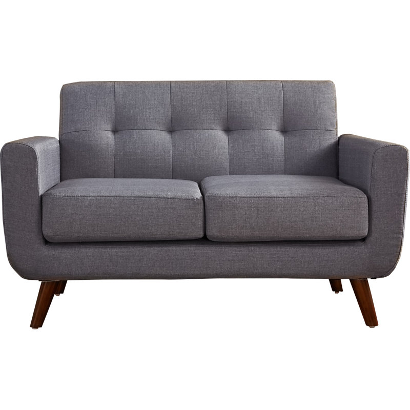 Esmai Upholstered 51'' Loveseat, Gray Linen