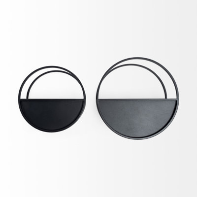 2 Piece Circle Metal Accent Shelf