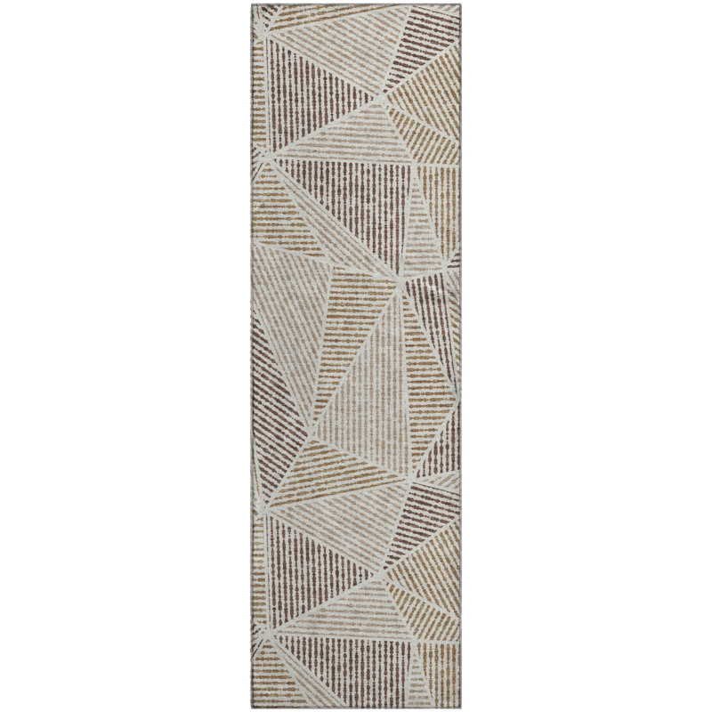 Premium Machine Washable Cerrito Brown Rug, Runner 2'3" x 7'6"