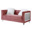 Causeuse Addiel avec 2 coussins en velours gris-1308171751
