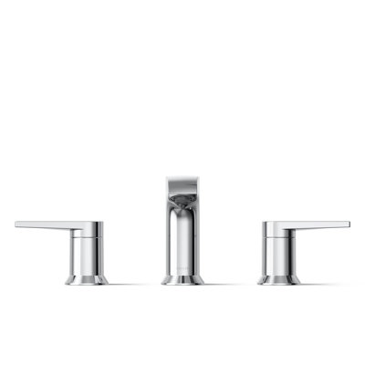 Kohler Hint Widespread Bathroom Faucet with Pop-Up Drain Assembly, 3 Hole 2-Handle Bathroom Sink Faucet, 1.2 gpm