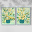 «Mint & Sunshine Bouquet I», reproduction encadrée de qualité supérieure - prête à être accrochée - aucun clou requis - aucun clou requis-1877715537-1877715538