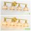Luminaire de meuble-lavabo vintage en laiton 4 lumières avec abat-jour en verre ambré tulipe pour salle de bain, chambre à coucher de salon-533105611-533105612-533105591