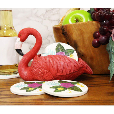 Metal 5 Piece Coaster Set With Holder