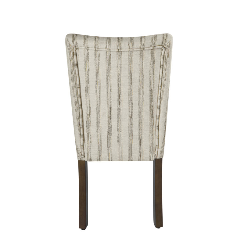 Chaise de salle à manger Parsons classique - Rayures grises et crème (paquet de 2), Rayure grise et crème