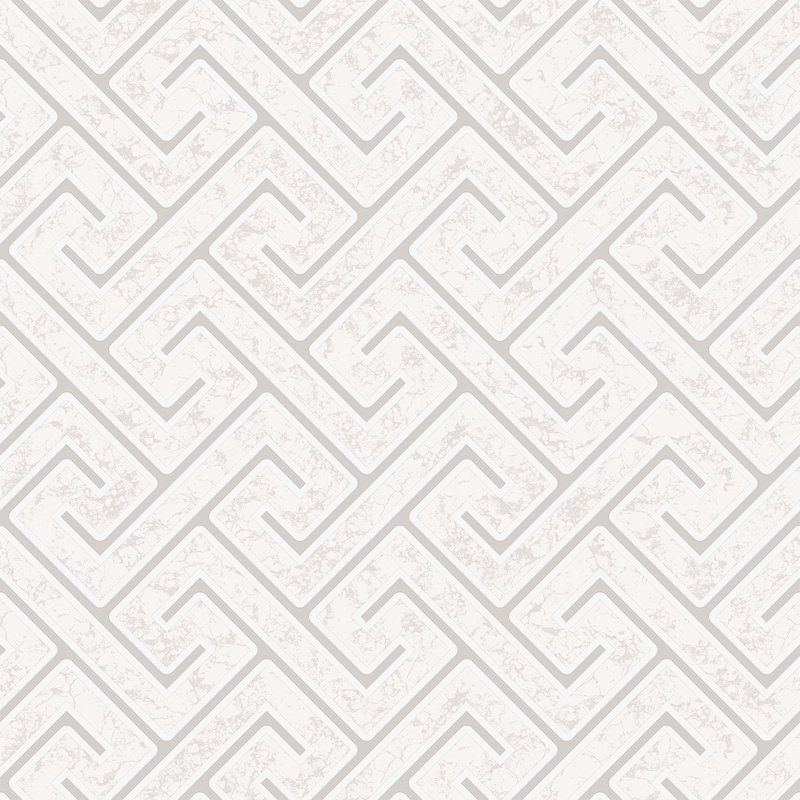 Greek Key XL White Wallpaper