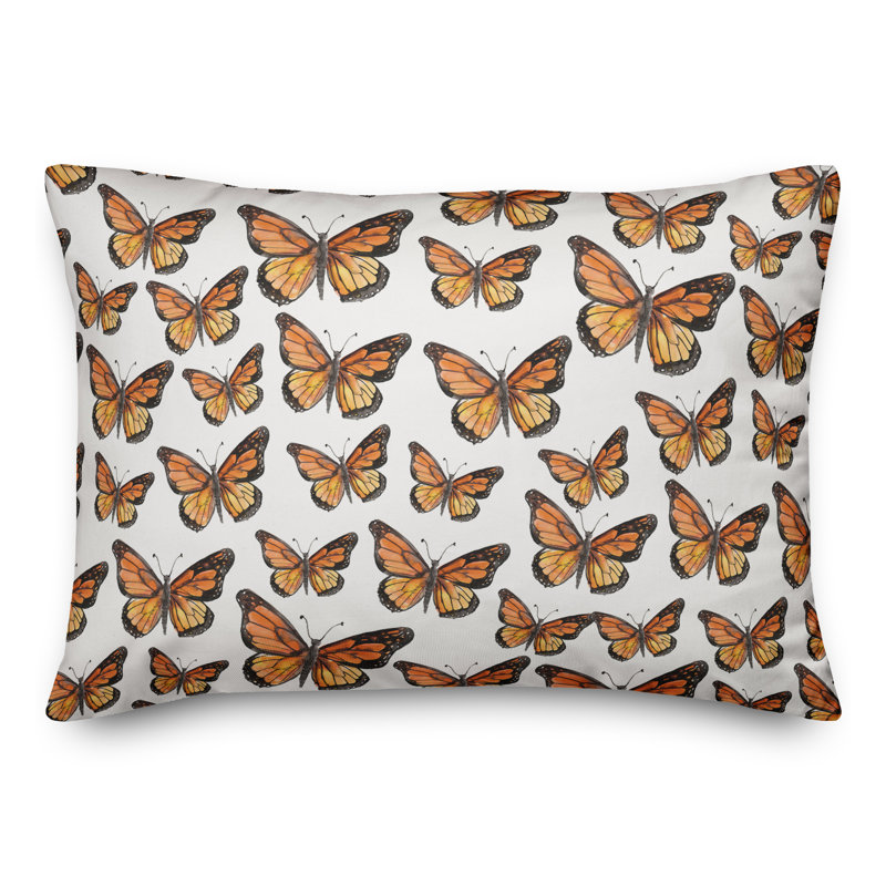  Watercolor Butterfly Flock Rectangular Pillow Cover & Insert